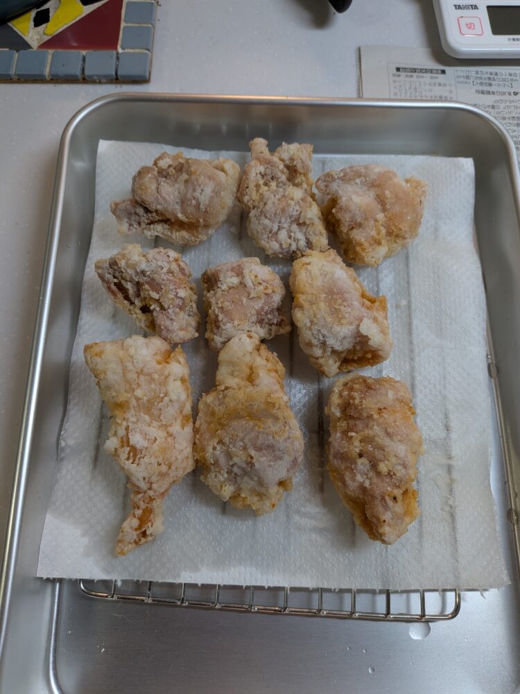 おいしく上がりました塩から揚げ